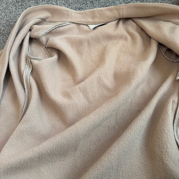 Aritzia Babaton Tamarak Merino Wool Open Front Coat Camel Long Jacket - Picture 10 of 10